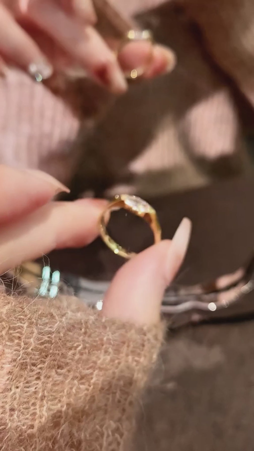 1 ct Marquise Lab Grown Diamond Engagement Ring in 14k Yellow Gold