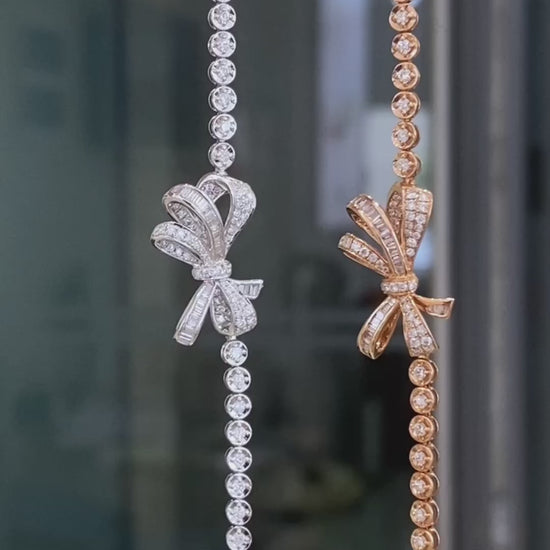 1.00CT Lab Grown Diamond Butterfly Bracelet 6-7.5 Inch in 14k White Gold