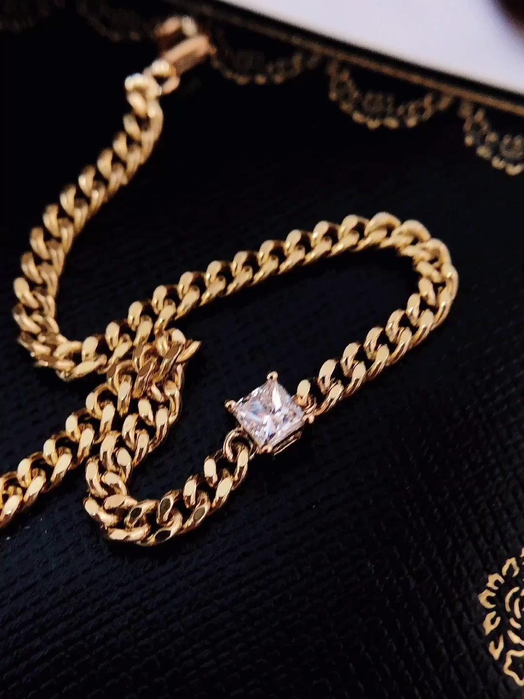 3/10 ctw Princess Cut Lab Grown Diamond Cuban Bracelet in 14k Yellow Gold