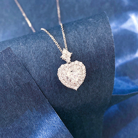 1.00ct Heart Lab Grown Diamond Brilliant Love Necklace in Platinum